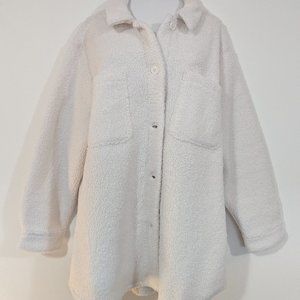 Sherpa Style Oversized Shirt Jacket s: XXL